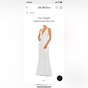 Embellished V-Neck Column Gown